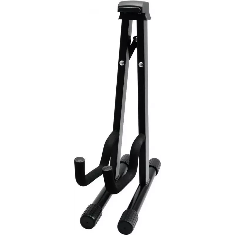 Dimavery Suporte de guitarra em A para guitarras acústicas, elétricas e baixos – aço dobrável com almofada de espuma, Preto 26348048