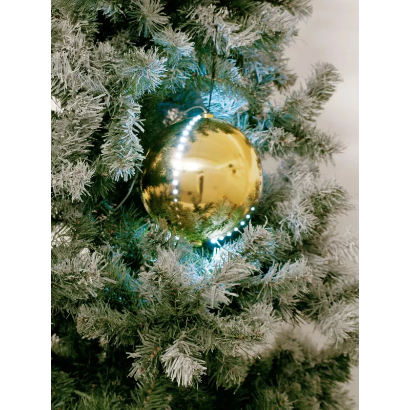 EUROPALMS Bola de neve LED 15 cm, dourado 83501245