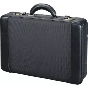 JÜSCHA ALASSIO Pasta para portátil com bolsa de portátil removível, expansível, fechos de combinação, Preto nylon/couro sintético (45039)