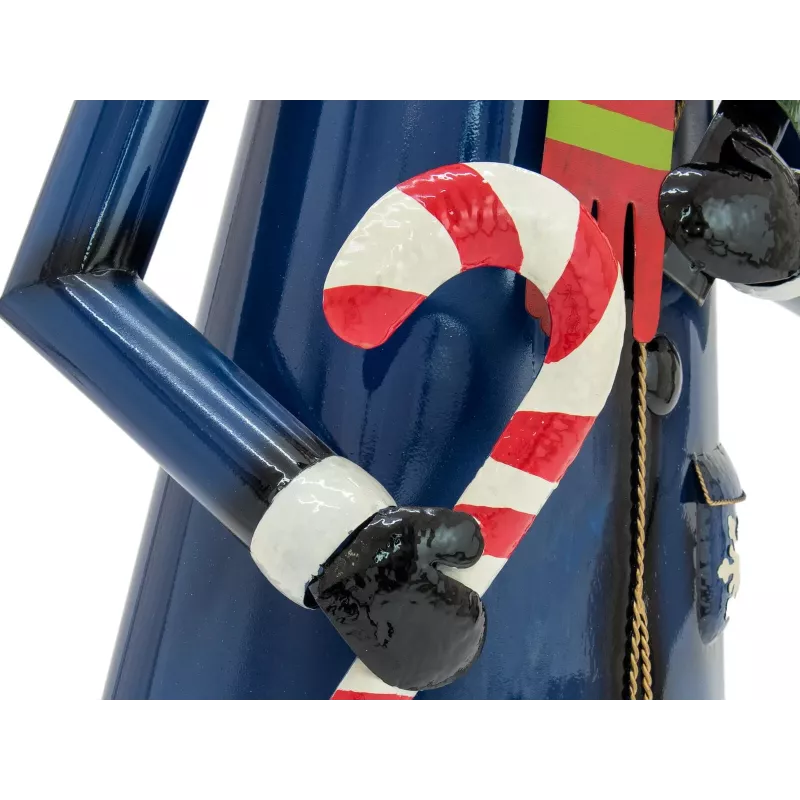 EUROPALMS Boneco de Neve com Casaco, Metal, 150 cm, Azul 83314907