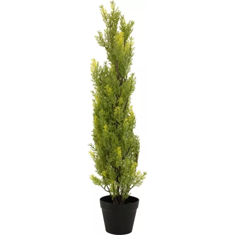 EUROPALMS Planta artificial cipreste Leyland, 90cm, vaso preto 82606962