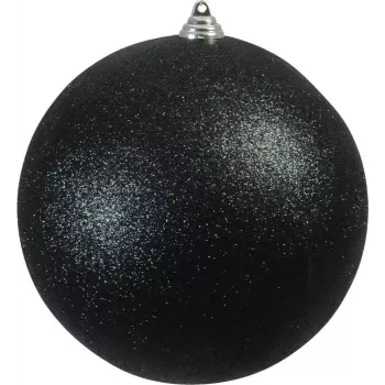 EUROPALMS Bola decorativa 20 cm, preto, glitter 83501278