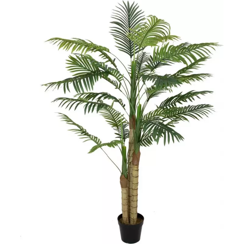 EUROPALMS Palmeira areca, 3 troncos, planta artificial, 150 cm 82509411