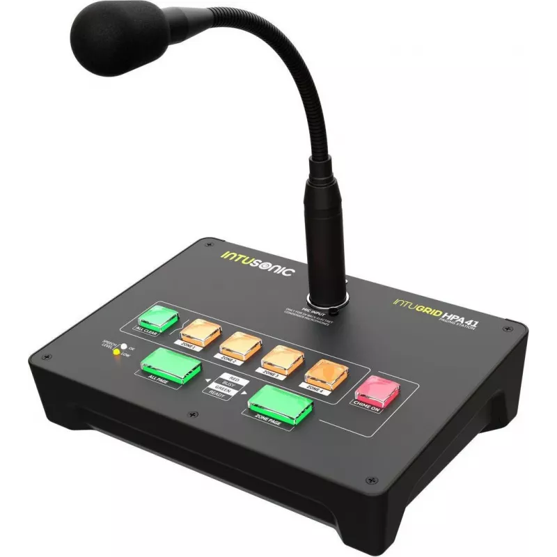 INTUSONIC HPA41 Estação de microfone de paginação de 4 zonas 12604192