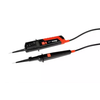 CIMCO 111438 Verificador de tensão bipolar CAT IV 600 V / CAT III 1000 V com indicador LED/LCD, teste de continuidade, sequência de fases, medição de resistência e frequência, IP64
