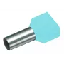 Cimco 187701 Terminal duplo, 0,34 mm², parcialmente isolado, turquesa, 100 unidades