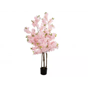 EUROPALMS Árvore de Cerejeira em Flor Artificial com 3 Troncos, Rosa, 160cm 82507834