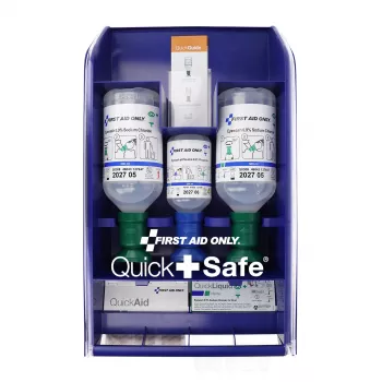 First Aid Only Quick+ Safe DIN EN 15154-4 Caixa de Primeiros Socorros, Azul, Montagem na Parede, Plástico ABS, Conteúdo DIN 13157 P-44026 00