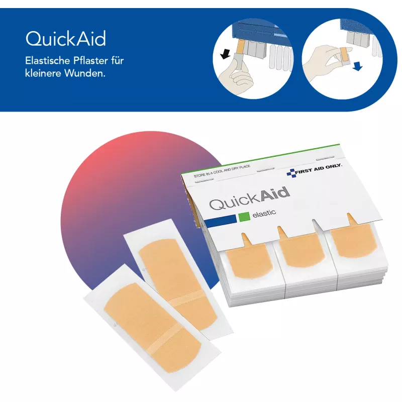 First Aid Only Quick+ Safe DIN EN 15154-4 Caixa de Primeiros Socorros, Azul, Montagem na Parede, Plástico ABS, Conteúdo DIN 13157 P-44026 00