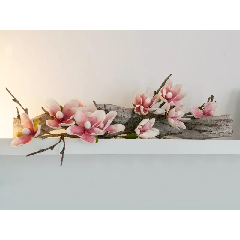 EUROPALMS ramo de magnólia artificial (EVA), branco-rosa 82530587