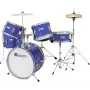 Dimavery JDS-305 Bateria infantil azul com pratos e pedal de bombo