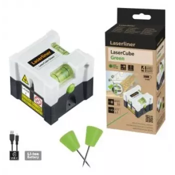 Laserliner LaserCube Laser de linhas verde, alcance 10 m 081.109E