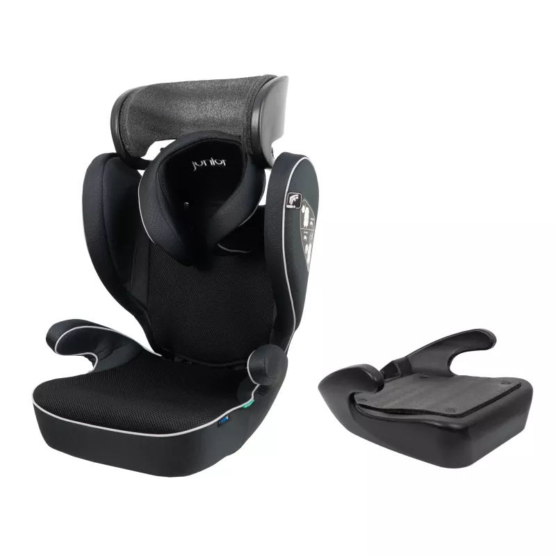 Petex Basic 1500 assento elevatório para criança preto HDPE ECE R129 i-Size 100-150 cm orientado para a frente