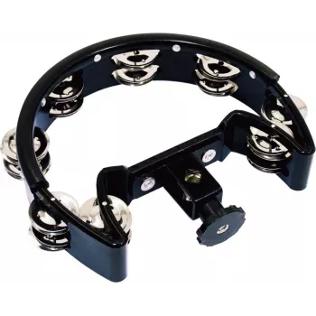 DIMAVERY pandeireta meia-lua com suporte, 16 pares de platinelas, preto 26056685