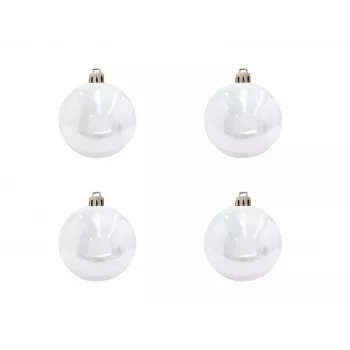 EUROPALMS conjunto de bolas decorativas 10 cm, branco, 4 unidades 83501264