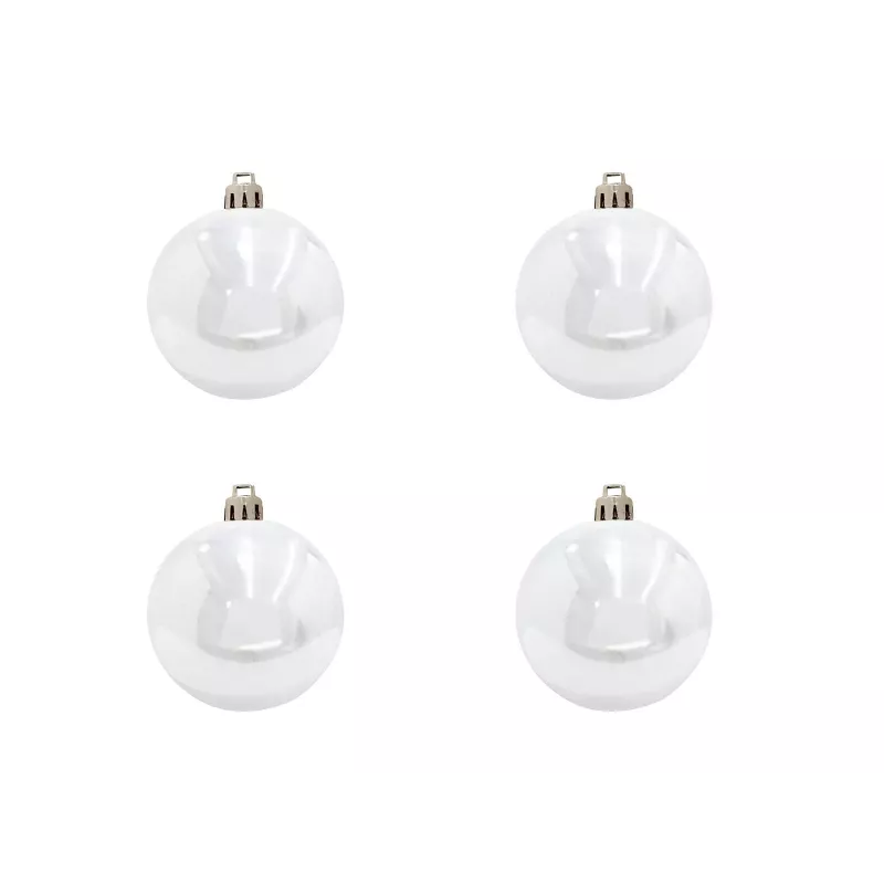 EUROPALMS conjunto de bolas decorativas 10 cm, branco, 4 unidades 83501264
