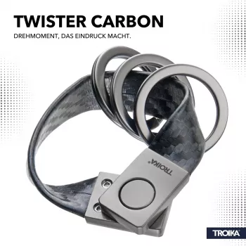 TROIKA TWISTER CARBON porta-chaves (KRG649/CB)