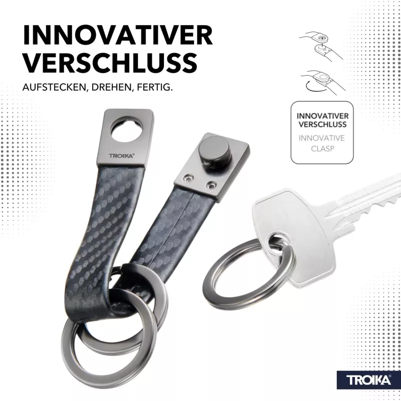 TROIKA TWISTER CARBON porta-chaves (KRG649/CB)