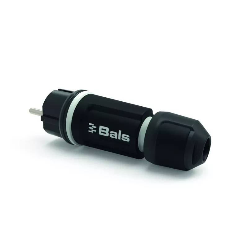 BALS 7371-1 ficha Schuko 16A 3p 250V IP54 preto borracha