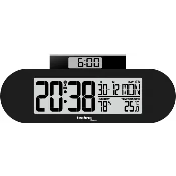 Technoline despertador digital controlado por rádio com função soneca, data e temperatura interior