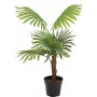 EUROPALMS palmeira-leque planta artificial, 88cm, verde, vaso preto 82509301