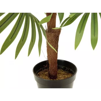 EUROPALMS palmeira-leque planta artificial, 88cm, verde, vaso preto 82509301