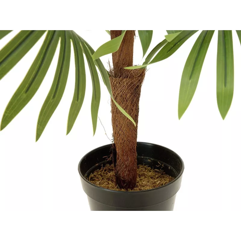 EUROPALMS palmeira-leque planta artificial, 88cm, verde, vaso preto 82509301