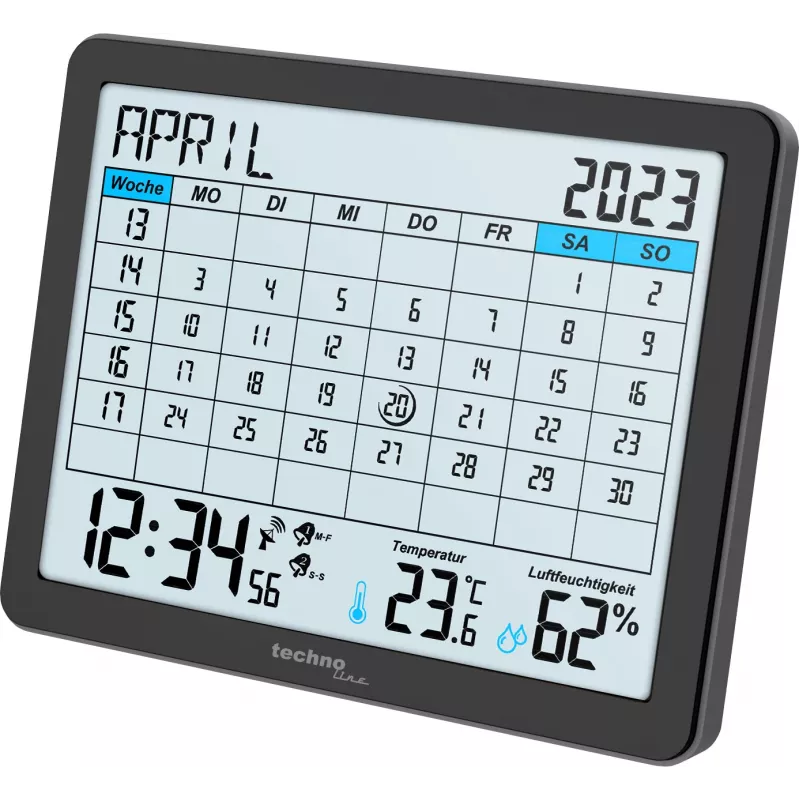 TECHNOLINE WT2600 despertador-calendário por rádio, preto