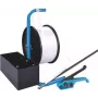 Banholzer&Wenz Conjunto de cintagem em poliéster com distribuidor portátil, 16 mm x 850 m, 1000 fechos (17050)