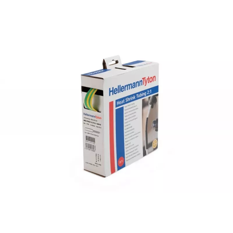 Tubo termorretrátil HellermannTyton HIS-PACK-4,8/2,4-CL, 2:1, 4,8 mm para 2,4 mm, transparente, 5 unid. x 1,2 m