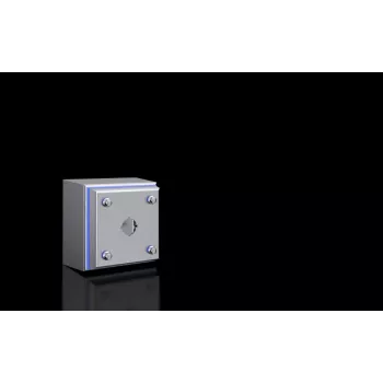 Caixa de botão de pressão Rittal HD, aço inoxidável 1.4301, um furo, IP69/IP69K, montagem na parede, escovado 1681600