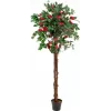 Planta artificial camélia vermelha com vaso EUROPALMS, 180 cm 82507226