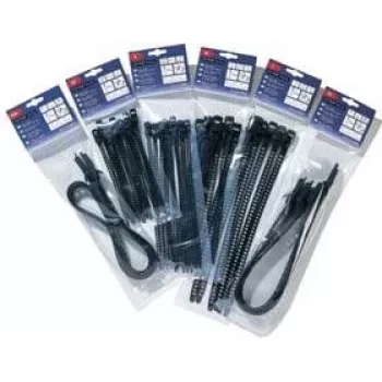 HellermannTyton SOFTFIX Abraçadeira reutilizável 180mm x 7mm preto pack de 16 (115-07190)