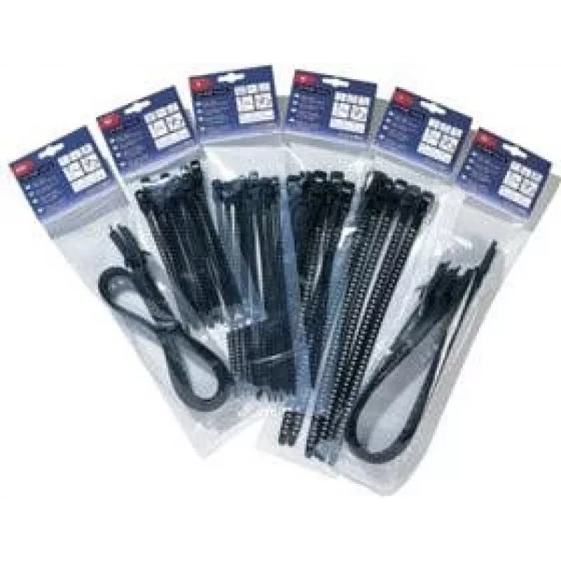 HellermannTyton SOFTFIX Abraçadeira reutilizável 180mm x 7mm preto pack de 16 (115-07190)