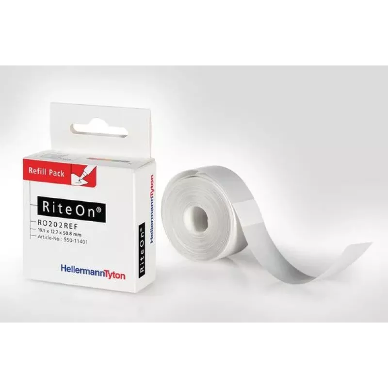 HellermannTyton RiteOn Recarga de etiquetas branco 100 por folha (550-71401)