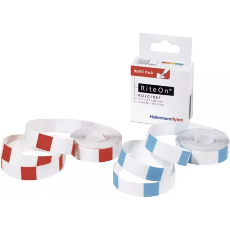 HellermannTyton RiteOn Recarga de etiquetas branco 100 por folha (550-71401)