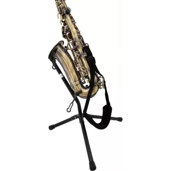 DIMAVERY alça para saxofone, tecido de nylon ajustável, gancho giratório metálico, preto 26600436