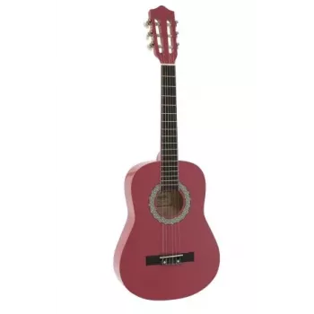 Dimavery AC-303 guitarra clássica 1/2 rosa com saco de transporte