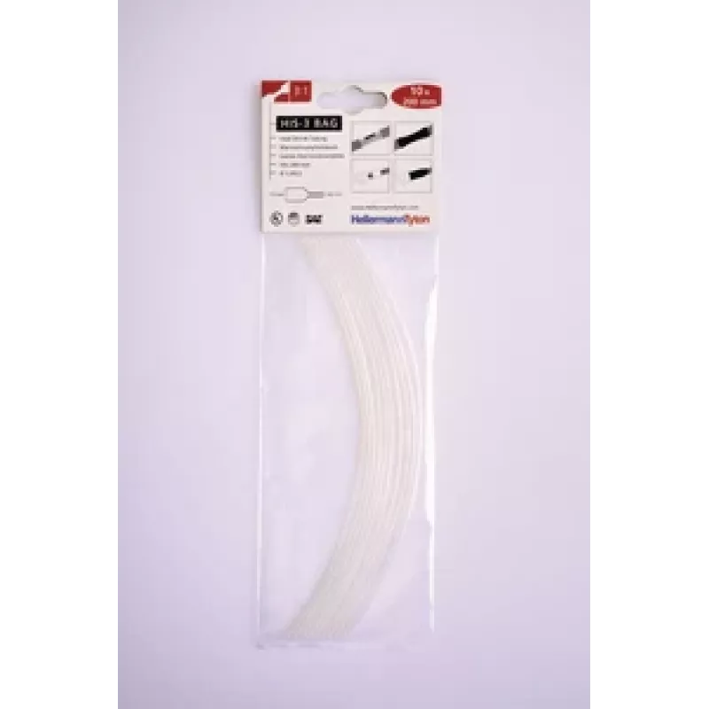 HellermannTyton HIS-3 conjunto de tubo termorretrátil 3:1, 1,5 mm/0,5 mm, transparente, 10 unidades 308-30164