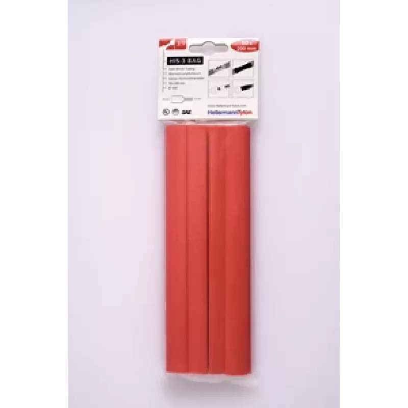 HELLERMANNTYTON HIS-3 conjunto de tubo termorretrátil, 3:1, 12 mm / 4 mm, vermelho 308-31211