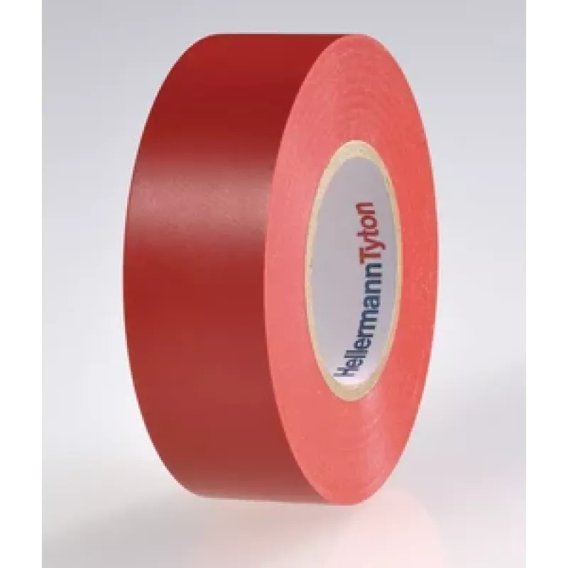 HellermannTyton HTAPE-FLEX15-25x25-PVC-RD fita isoladora elétrica de PVC vermelha, 25 mm x 25 m, 0,15 mm de espessura 710-00134