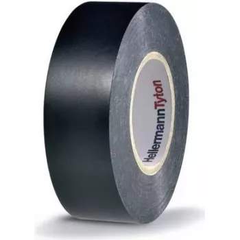 HellermannTyton HTAPE-FLEX15-25x25-PVC-BK fita isoladora elétrica, PVC, preto, 25 mm x 25 m, 0,15 mm de espessura 710-00137