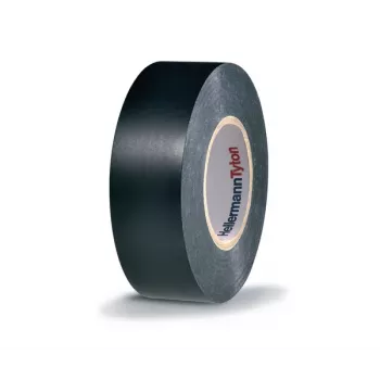 HellermannTyton HTAPE-FLEX1000+ fita isoladora elétrica de PVC preta, 19 mm x 20 m, 105 °C, RoHS 710-00602