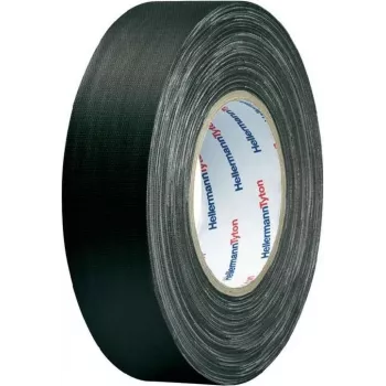 HellermannTyton HelaTape Tex fita têxtil 19mm x 10m preta algodão-poliéster 712-00204