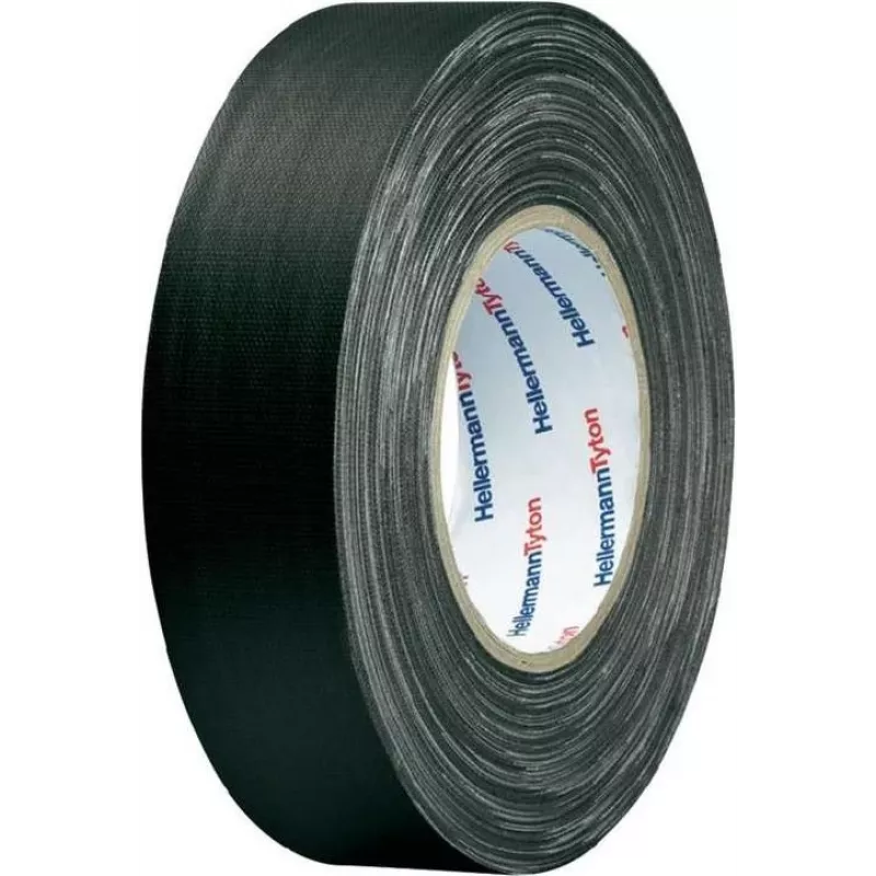 HellermannTyton HelaTape Tex fita têxtil 19mm x 10m preta algodão-poliéster 712-00204