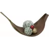 EUROPALMS bola de pinheiro flockada decoração, 15 cm, verde com acabamento de neve branca 83500303