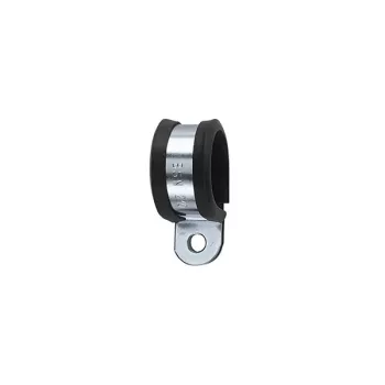 HellermannTyton AFCS63-GS/PVC-BK/ML abraçadeira de fixação por parafuso para cabos, tubos flexíveis, tubos, diâmetro máximo do feixe Ø 63 mm, perfil de proteção de cloropreno, preta 166-50608