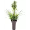 EUROPALMS arranjo de relva artificial, 90cm, verde, em vaso preto 82600137