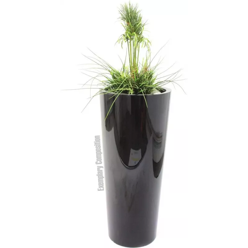 EUROPALMS arranjo de relva artificial, 90cm, verde, em vaso preto 82600137