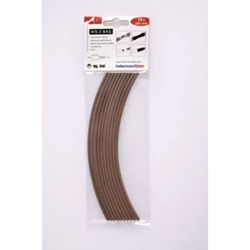 HellermannTyton 308-30314 tubo termorretrátil, castanho, 10 unidades